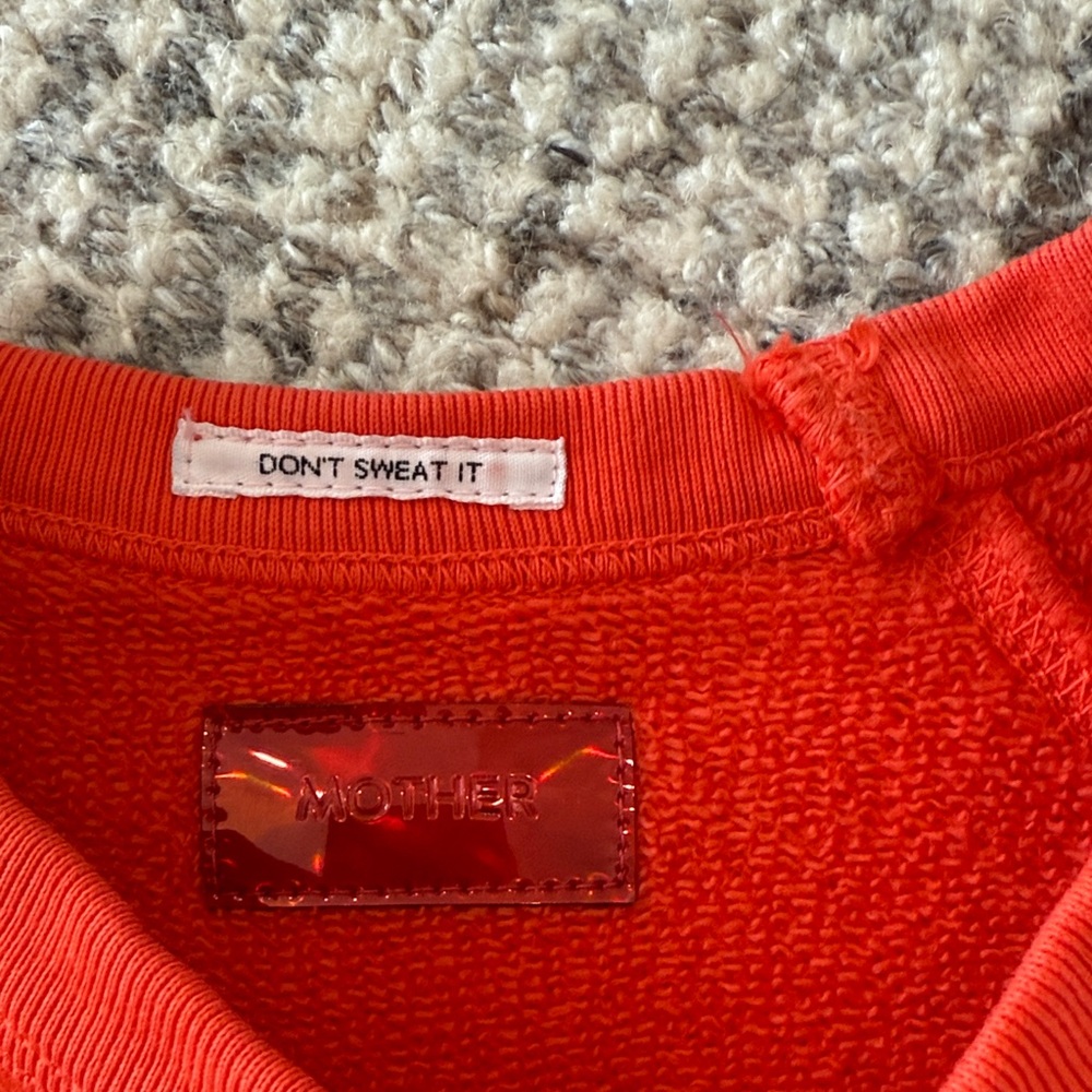 MOTHER Bright Red Crewneck Sweatshirt - Picture 2 of 3